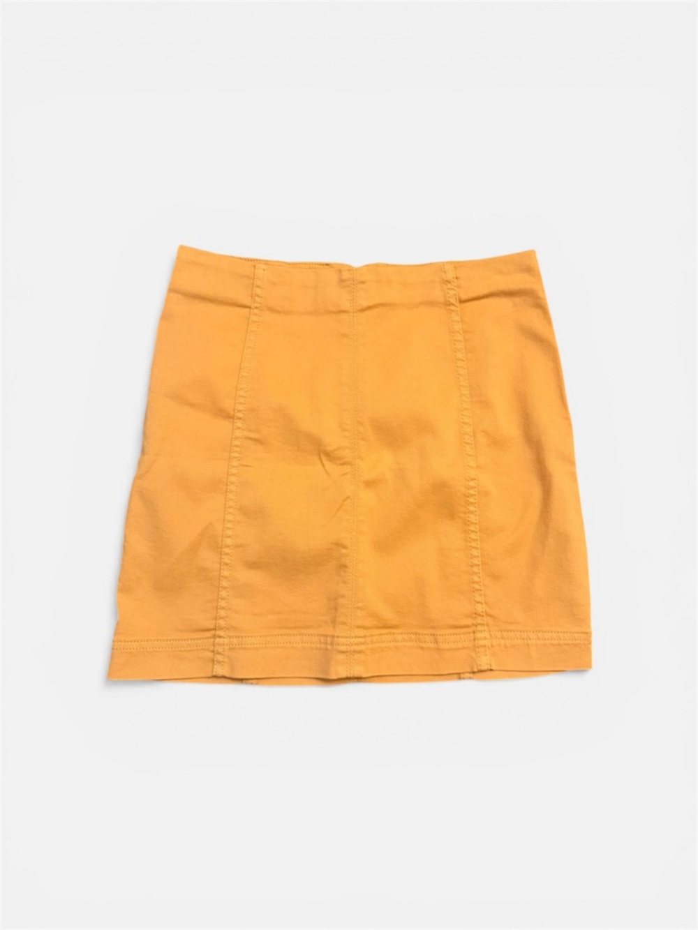 Jolt Yellow Mini Skirt with Vertical Seams